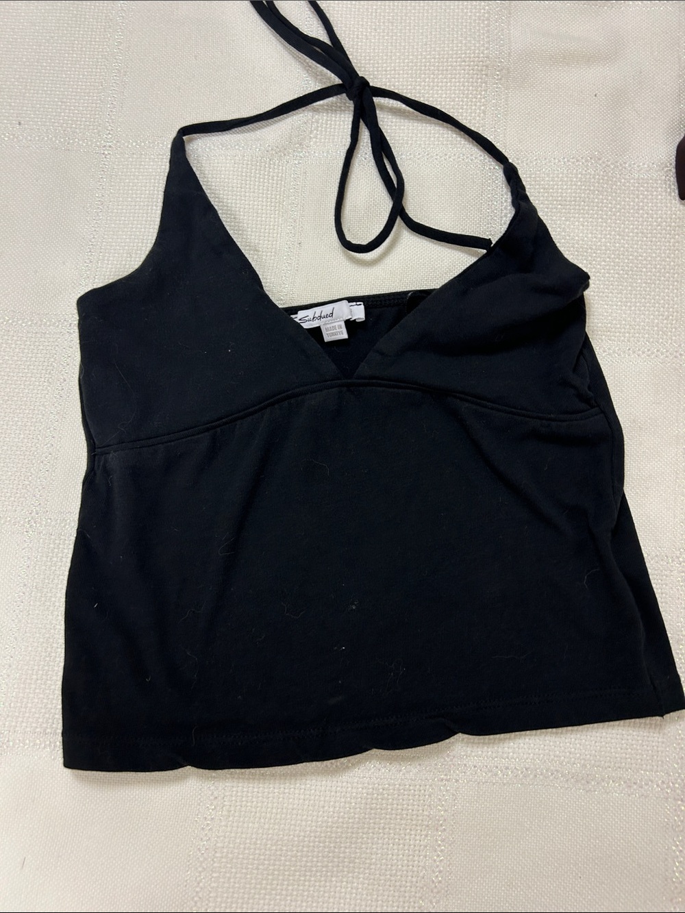 Black and Brown Halter Crop Tops with Tie Neck set of 2 image 3